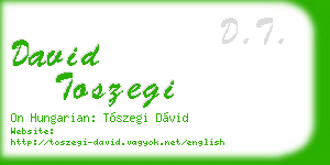 david toszegi business card